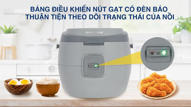 Nồi cơm điện nắp gài Sunhouse SHD8663G/V - Hàng chính hãng