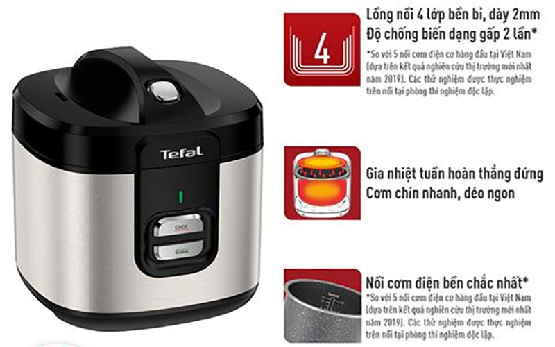 Nồi cơm điện nắp gài Tefal RK364A68 - Hàng chính hãng