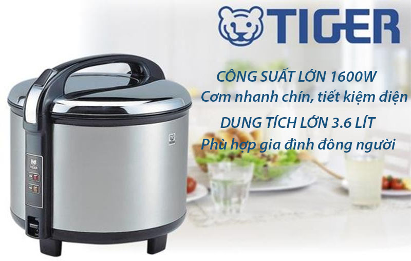 Nồi cơm điện nắp gài Tiger JNO-B36W - Hàng chính hãng