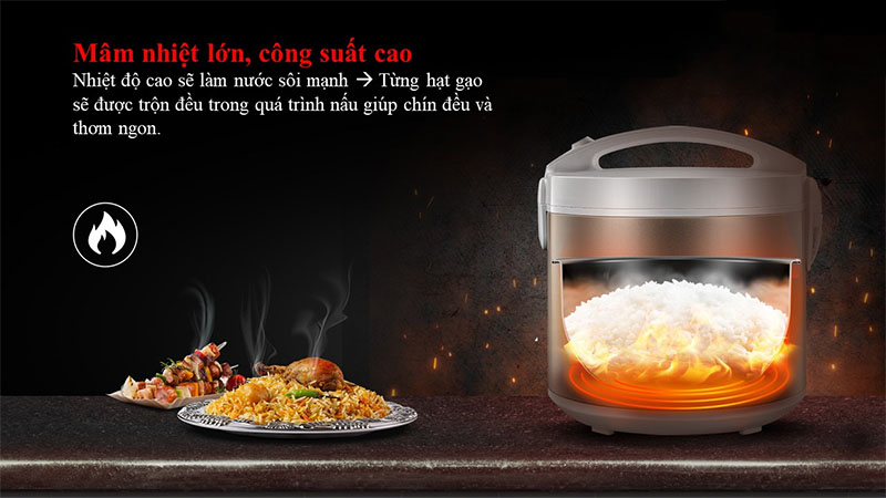 Nồi cơm điện nắp gài Toshiba RC-10JE2VN(O) - Hàng chính hãng