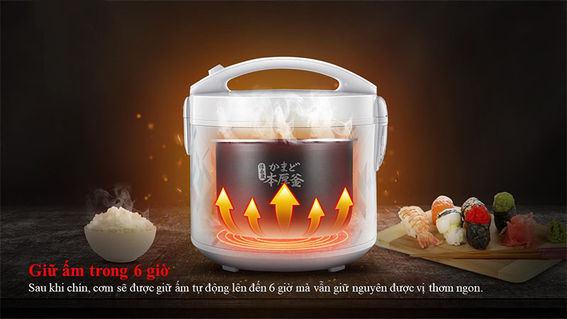 Nồi cơm điện nắp gài Toshiba RC-10JE2VN(O) - Hàng chính hãng