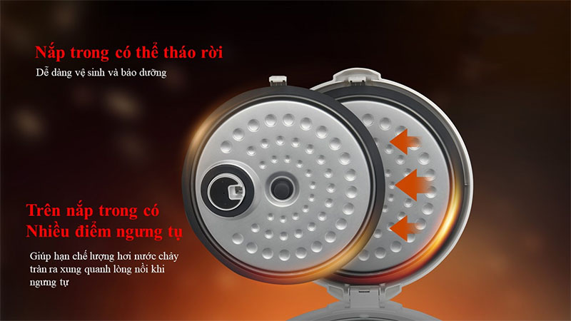 Nồi cơm điện nắp gài Toshiba RC-10JE2VN(O) - Hàng chính hãng