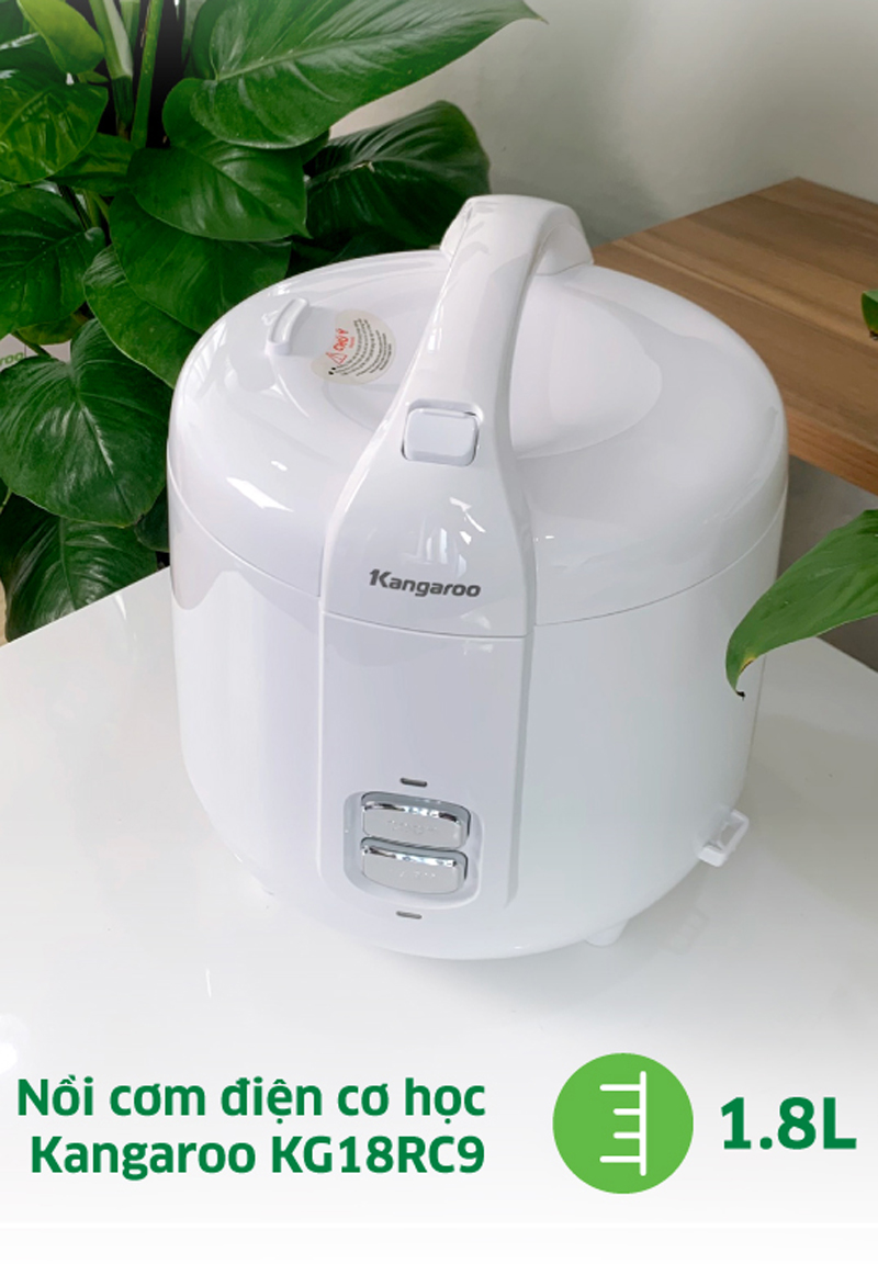 Nồi cơm điện nắp gài Kangaroo KG18RC9 - 1.8 lít - Hàng chính hãng
