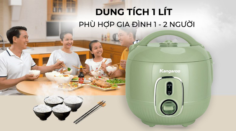 Nồi cơm điện nắp gài Kangaroo KGRC10M1 - Hàng chính hãng