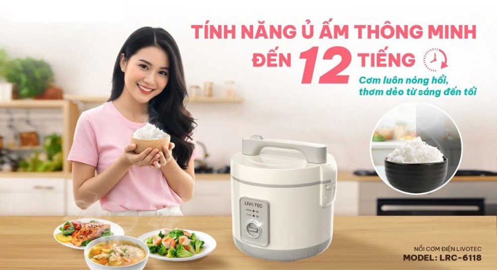 Nồi cơm điện nắp gài Livotec LRC-6118 - Hàng chính hãng