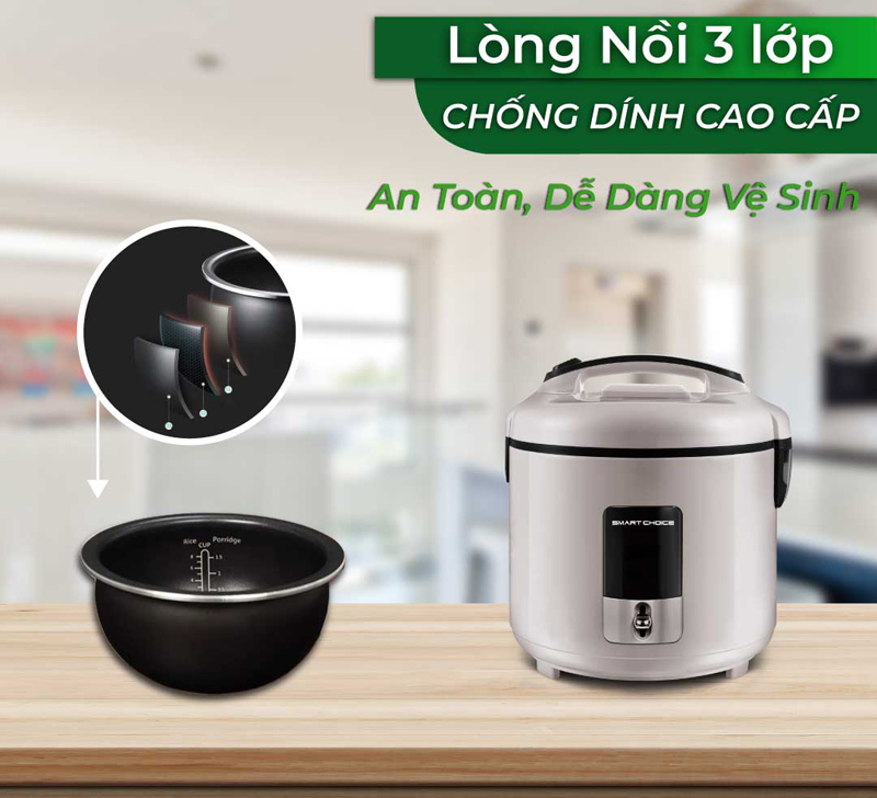 Nồi cơm điện nắp gài Smartchoice RC5001 - Hàng chính hãng
