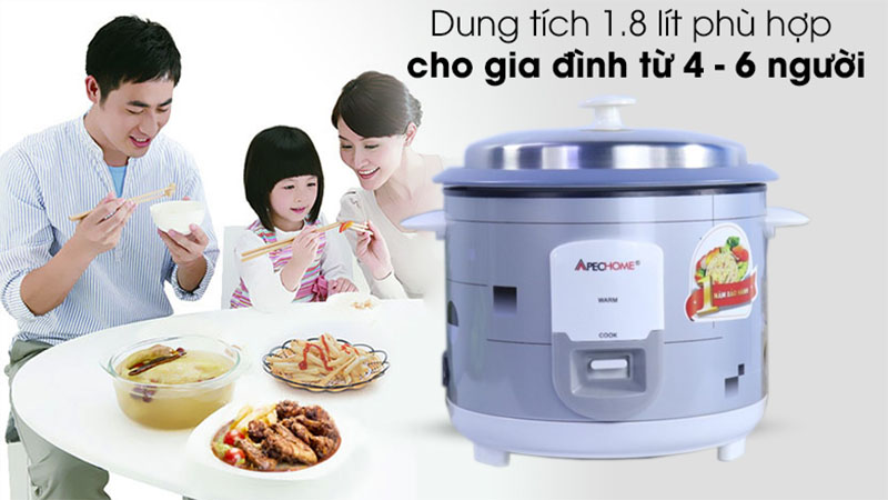 Nồi cơm điện nắp rời Apechome APH-222R - Hàng chính hãng