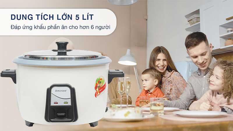 Dung tích của Nồi cơm điện nắp rời Apechome APH-RC160