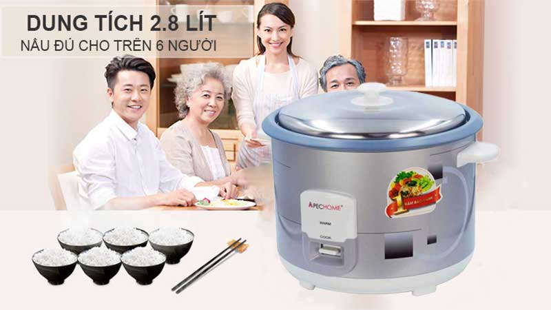 Nồi cơm điện nắp rời Apechome APH-RC28S - Hàng chính hãng