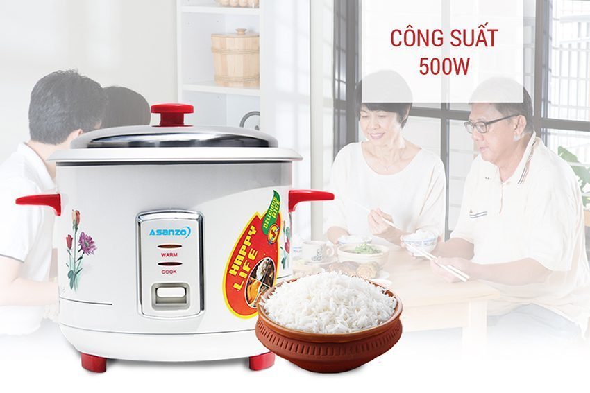 Nồi cơm điện nắp rời Asanzo RC-12AS1 - Hàng chính hãng