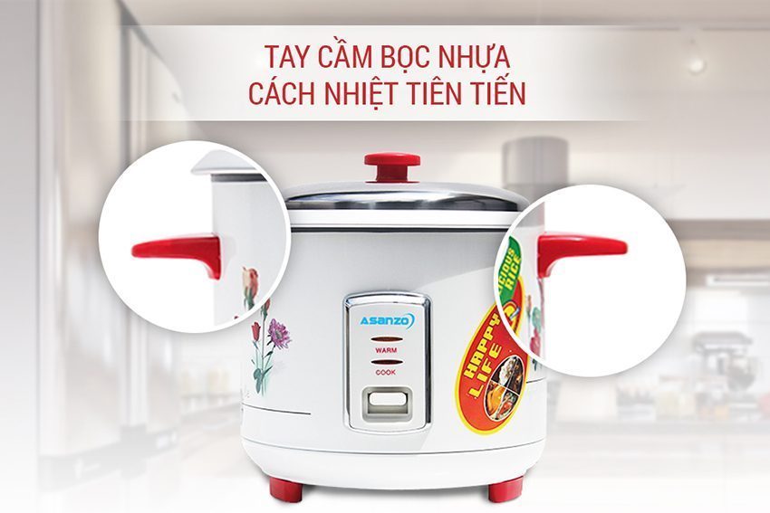 Nồi cơm điện nắp rời Asanzo RC-12AS1 - Hàng chính hãng