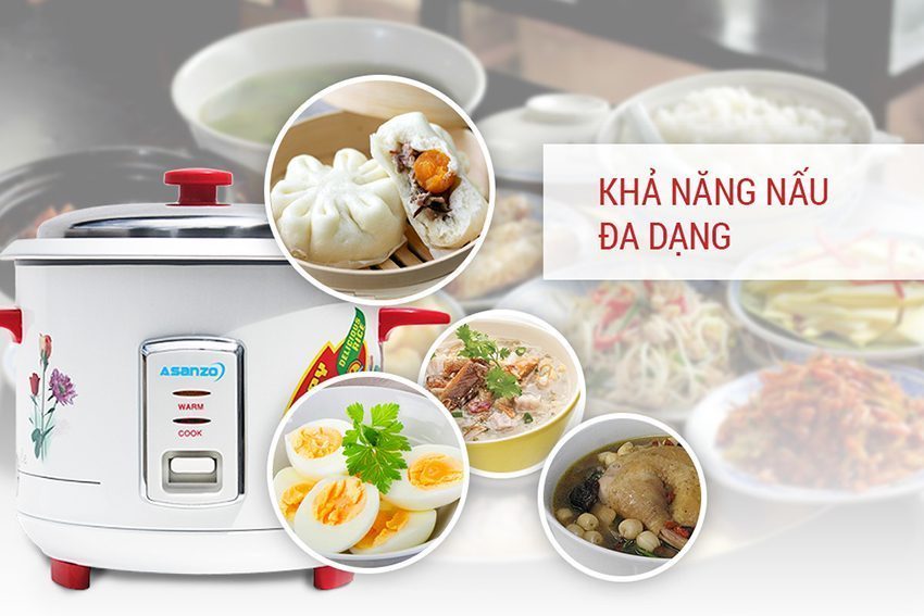 Nồi cơm điện nắp rời Asanzo RC-12AS1 - Hàng chính hãng