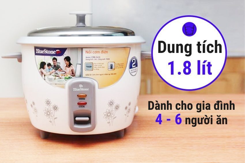 Dung tích của nồi cơm điện nắp rời Bluestone CRB-5415