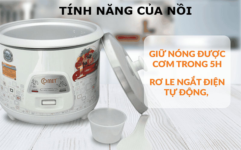 Nồi cơm điện nắp rời Comet CM8009 - Hàng chính hãng
