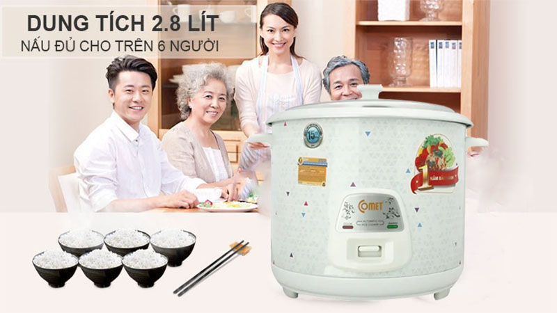 Nồi cơm điện nắp rời Comet CM8029 - Hàng chính hãng