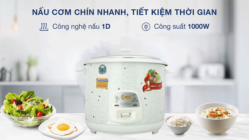 Nồi cơm điện nắp rời Comet CM8029 - Hàng chính hãng