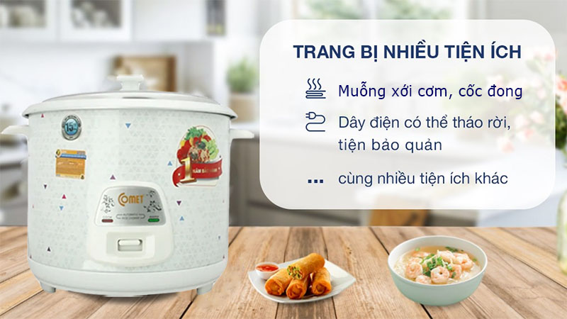 Nồi cơm điện nắp rời Comet CM8029 - Hàng chính hãng