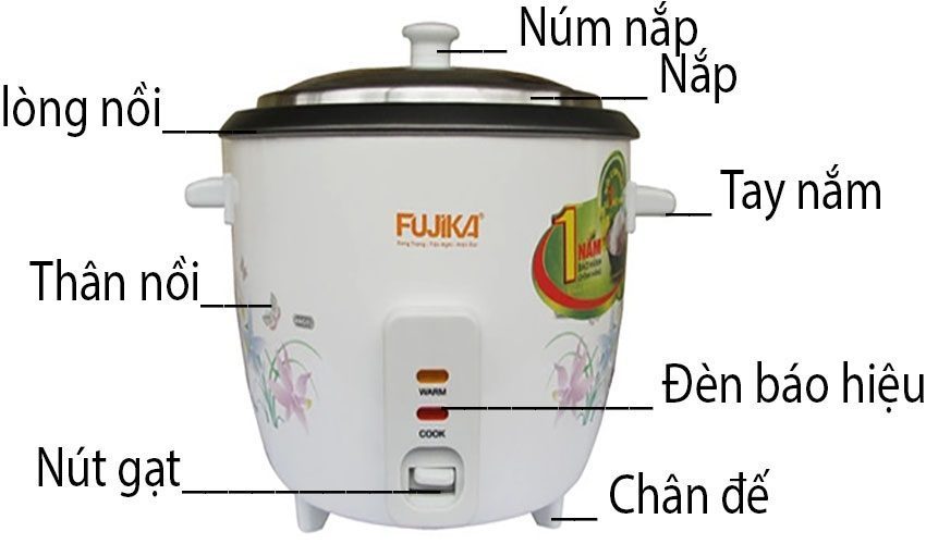Nồi cơm điện nắp rời Fujika FJ-NC1801 - Hàng chính hãng