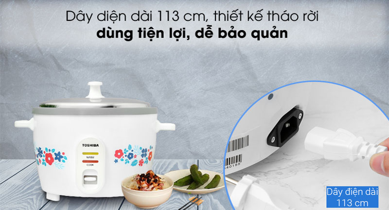 Nồi cơm điện nắp rời Toshiba RC-18MH2PV(W) - Hàng chính hãng