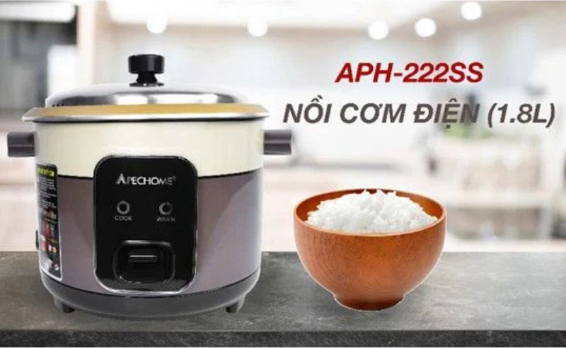 Nồi cơm điện nắp rời Apechome APH-222SS - Hàng chính hãng