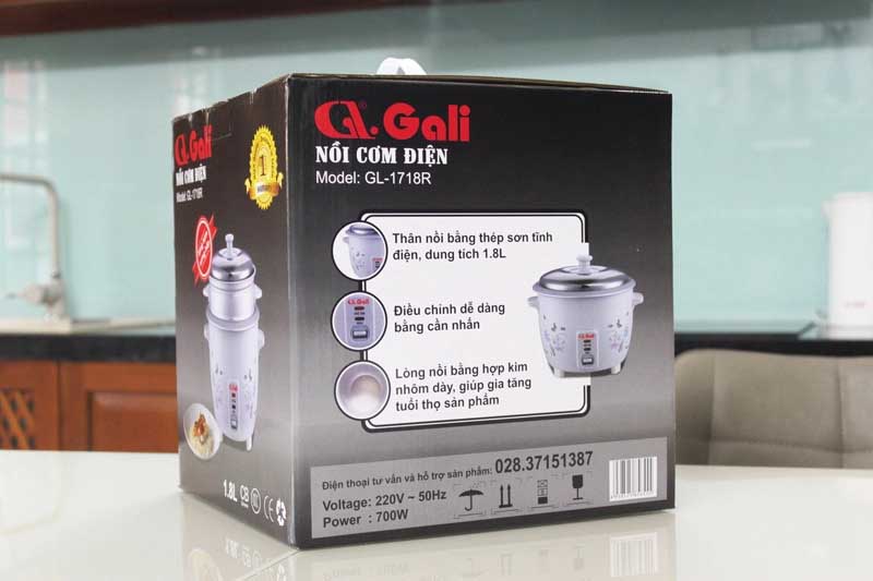 Nồi cơm điện nắp rời Gali GL-1718R - Hàng chính hãng