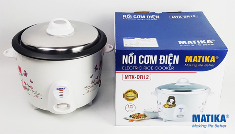 Nồi cơm điện nắp rời Matika MTK DR12 - 1.2L - Hàng chính hãng