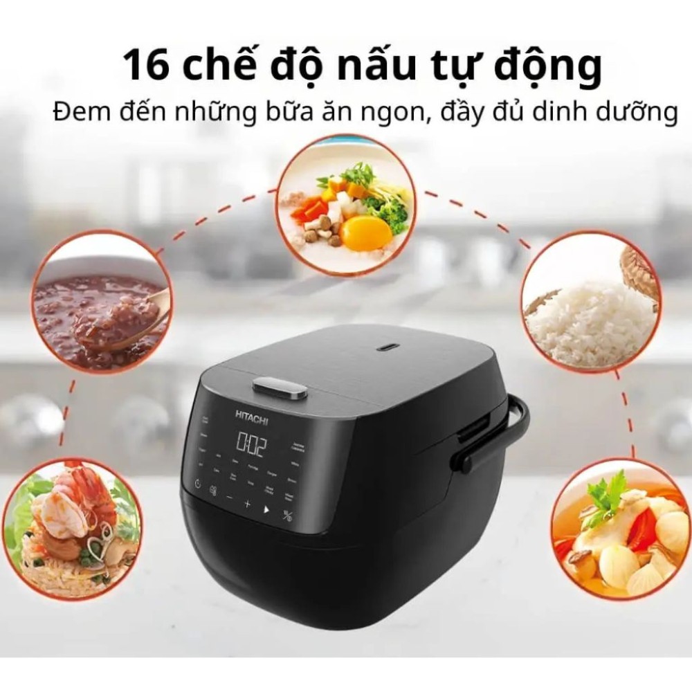 Nồi cơm điện tử Hitachi 1.8 lít RZ-S18VN BK - Hàng chính hãng