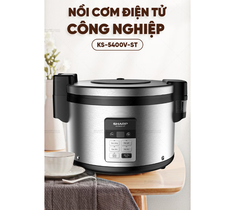 Nồi cơm điện tử công nghiệp Sharp 5.4 lít KS-5400V-ST - Hàng chính hãng