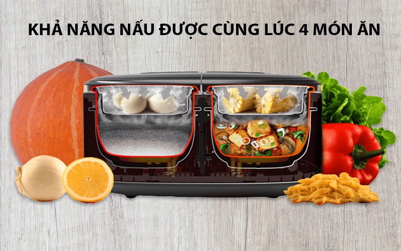 Nồi cơm điện tử 2 ngăn Sharp KN-TC50VN-SL - Hàng chính hãng