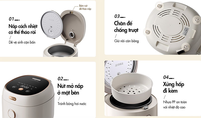 Nồi cơm điện tử Bear DFB-C40K6 - Hàng chính hãng