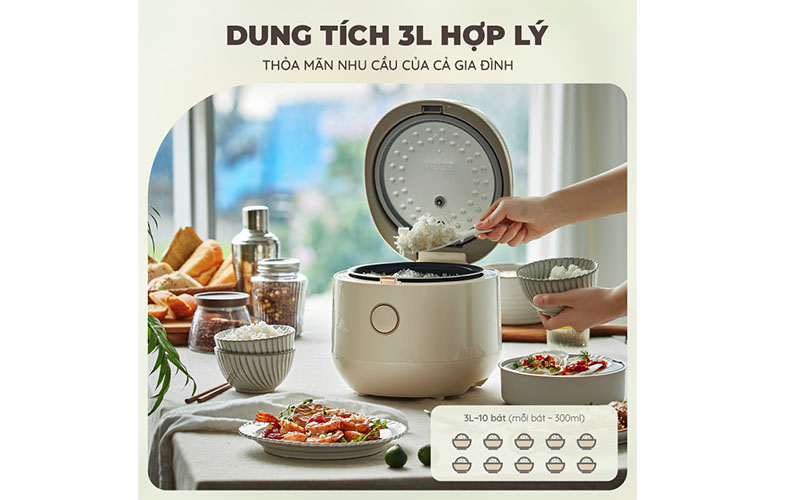 Dung tích của Nồi cơm điện tử Bear SB-NC30B