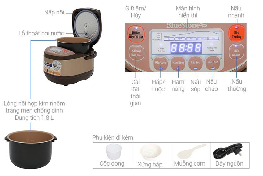 Nồi cơm điện tử Bluestone RCB-5936 - Hàng chính hãng