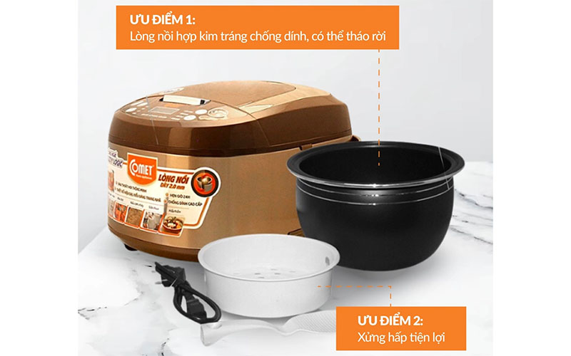 Nồi cơm điện tử Comet CM8087 - Hàng chính hãng