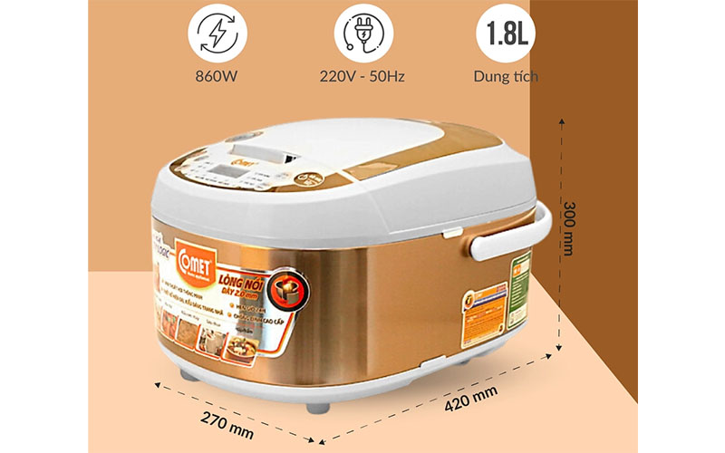 Nồi cơm điện tử Comet CM8087 - Hàng chính hãng