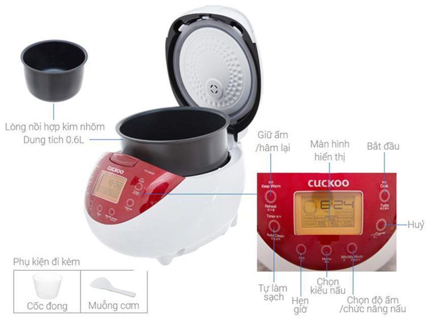 Nồi cơm điện tử Cuckoo CR-0655F - Hàng chính hãng