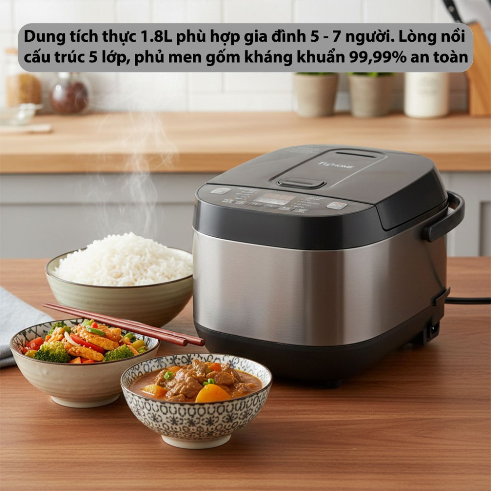 Nồi cơm điện tử Fujihome RC18G - Hàng chính hãng