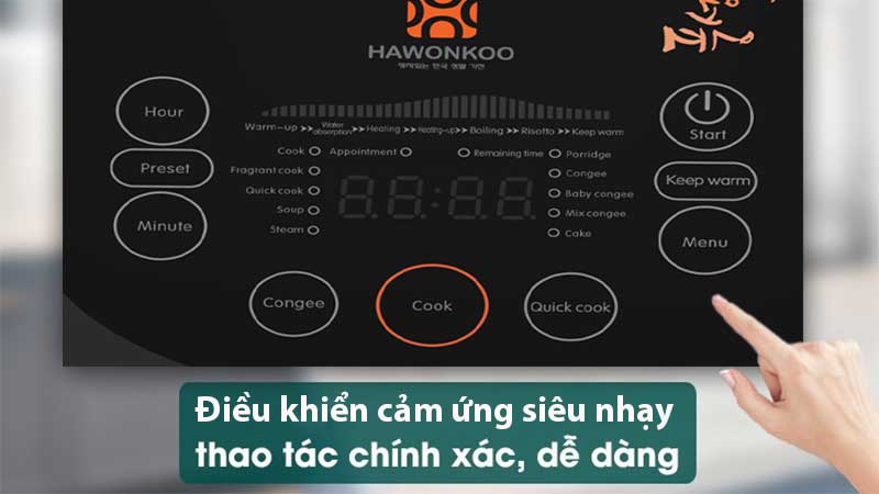Nồi cơm điện tử Hawonkoo RCH-150-BA - Hàng chính hãng