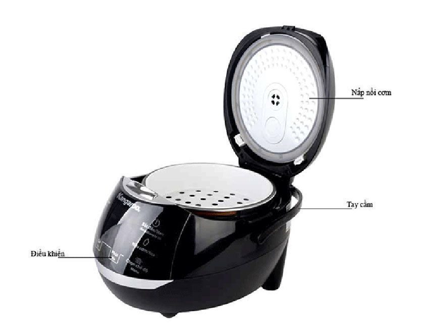 Nồi cơm điện tử Kangaroo KG595 với thiết kế hiện đại 