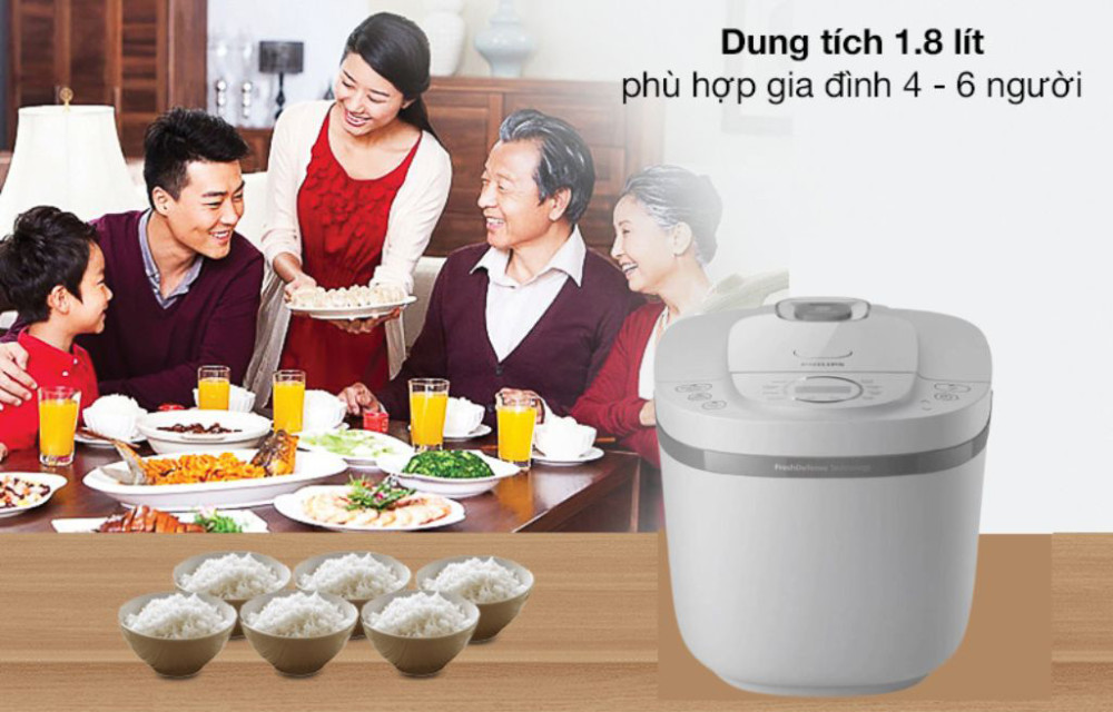 Nồi cơm điện tử Philips 1.8 lít HD4719/32 - Hàng chính hãng