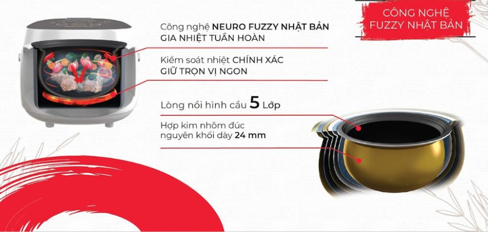 Nồi cơm điện tử Rapido RC-1.8D - Hàng chính hãng