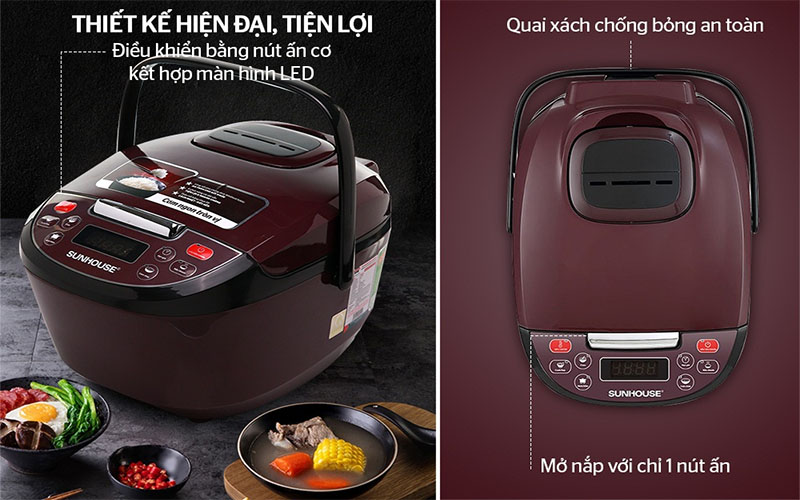 Thiết kế của Nồi cơm điện tử Sunhouse SHD8909