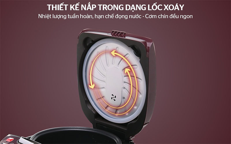 Thiết kế nắp trong của Nồi cơm điện tử Sunhouse SHD8909