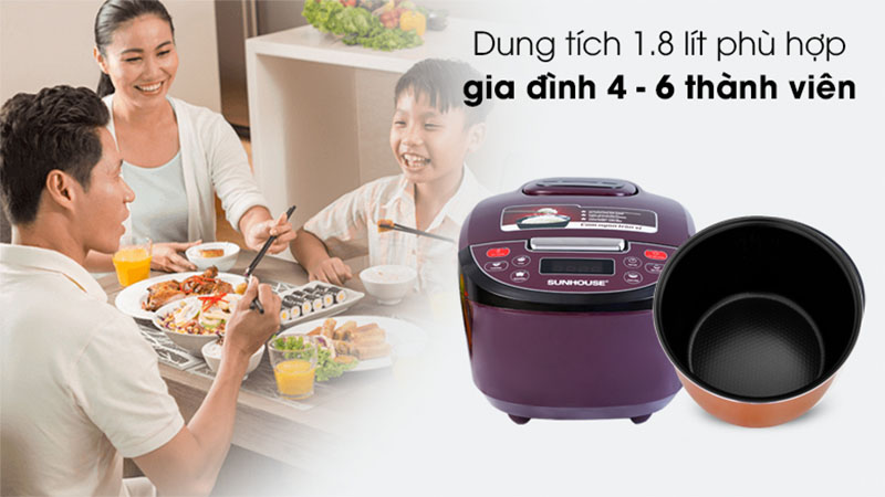 Dung tích của Nồi cơm điện tử Sunhouse SHD8909
