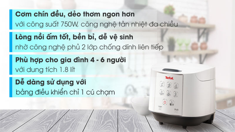 Nồi cơm điện tử Tefal RK732168 - Hàng chính hãng