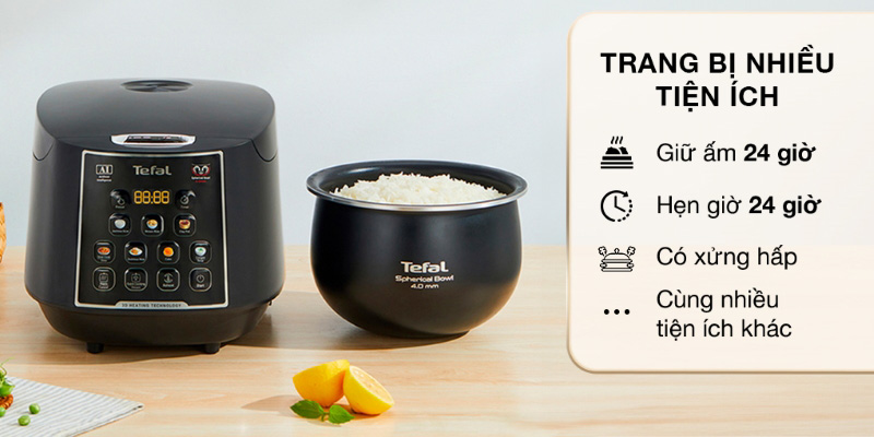 Nồi cơm điện tử Tefal 1.8 lít RK737868 - Hàng chính hãng