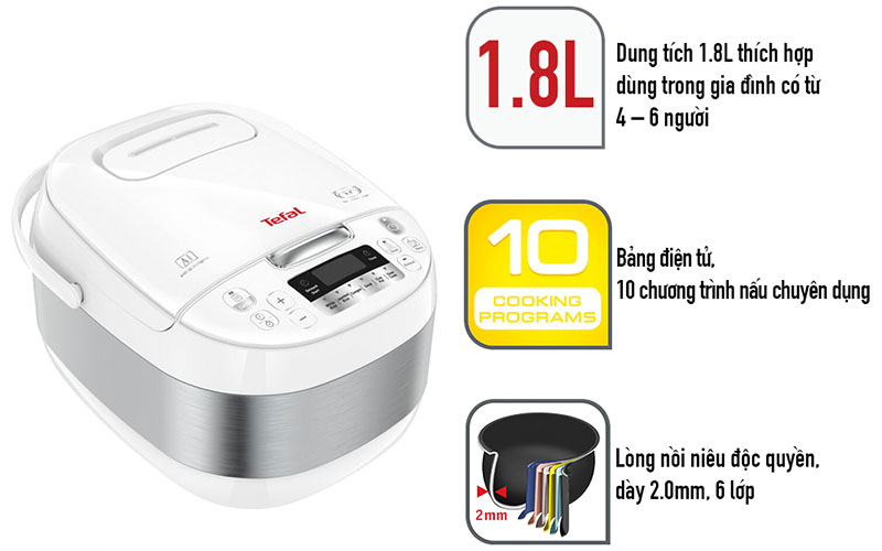 Nồi cơm điện tử Tefal RK752168 - Hàng chính hãng