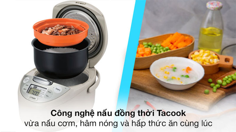 Nồi cơm điện tử Tiger JAX-S18W - Hàng chính hãng