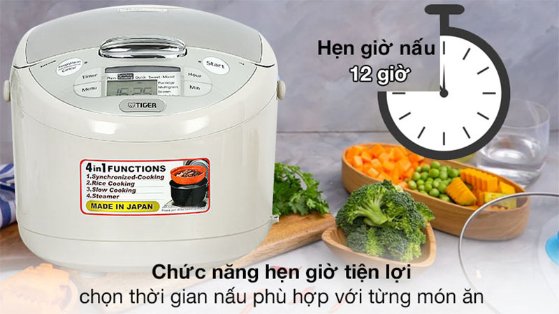 Nồi cơm điện tử Tiger JAX-S18W - Hàng chính hãng