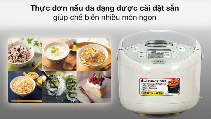 Nồi cơm điện tử Tiger JAX-S18W - Hàng chính hãng
