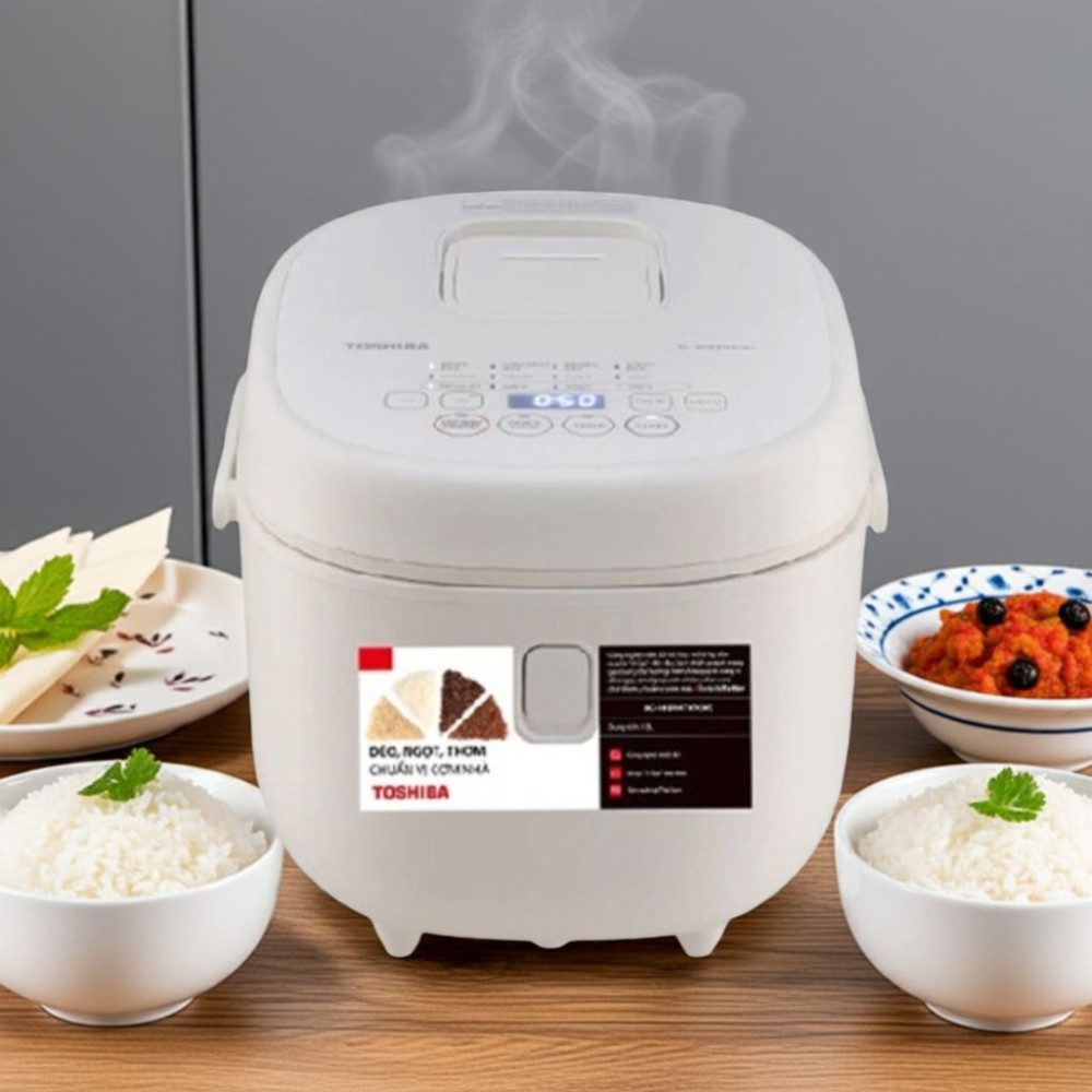 Nồi cơm điện tử Toshiba 1.8 lít RC-18DR4TVN(W)  - Hàng chính hãng